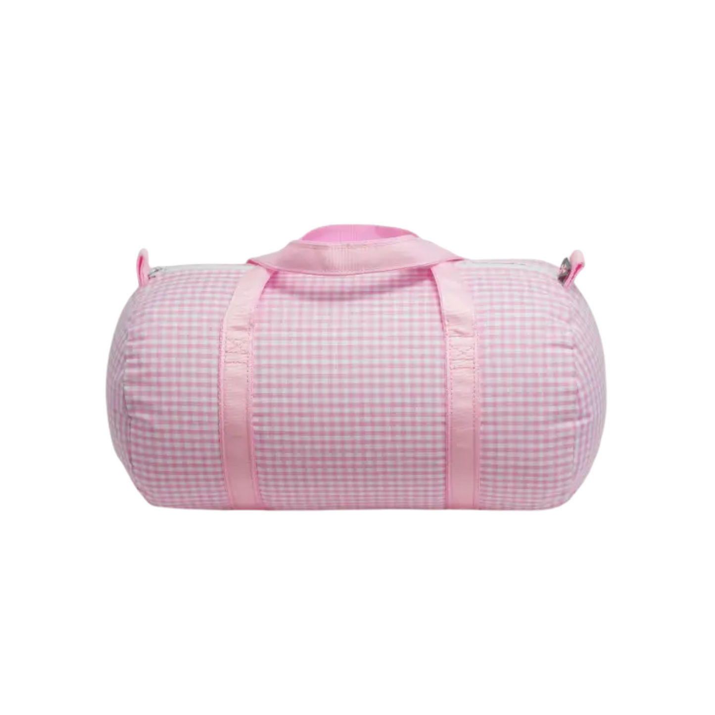 pink gingham mini duffle