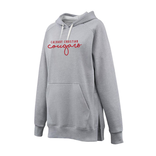 Embroidered Calvary Christian Cougars Script Ladies Tunic Hoodie | CCSED24