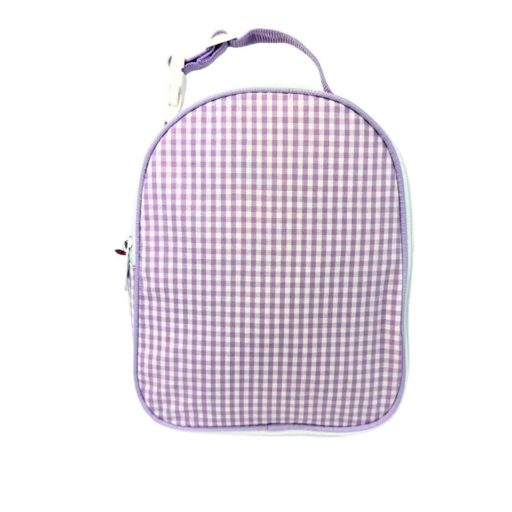 Embroidered Monogram Kids Gingham Lunch Bag