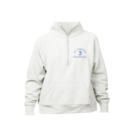 Ladies St. Joseph School Cavaliers Embroidered Mom/Grandma Boxy Quarter Zip Pullover | SJSEC