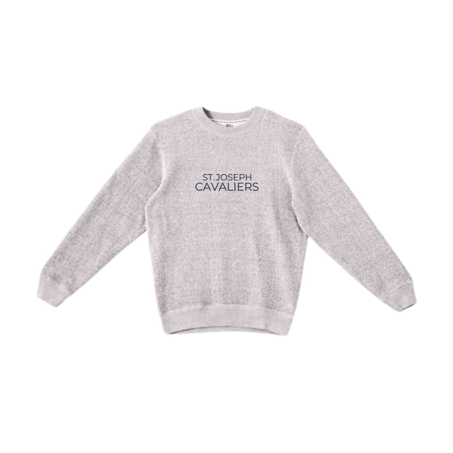 Embroidered ST. JOSEPH CAVALIERS Cozy Knit Lane ADULT Crewneck | SJS EK
