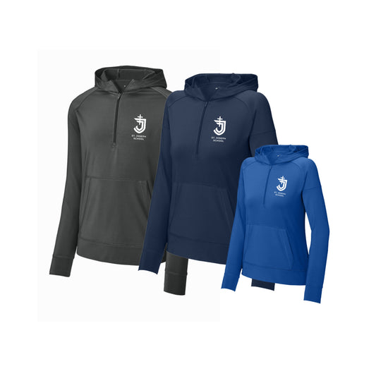 Adult St. Joseph School Stretch 1/2-Zip Hoodie | SJSE00
