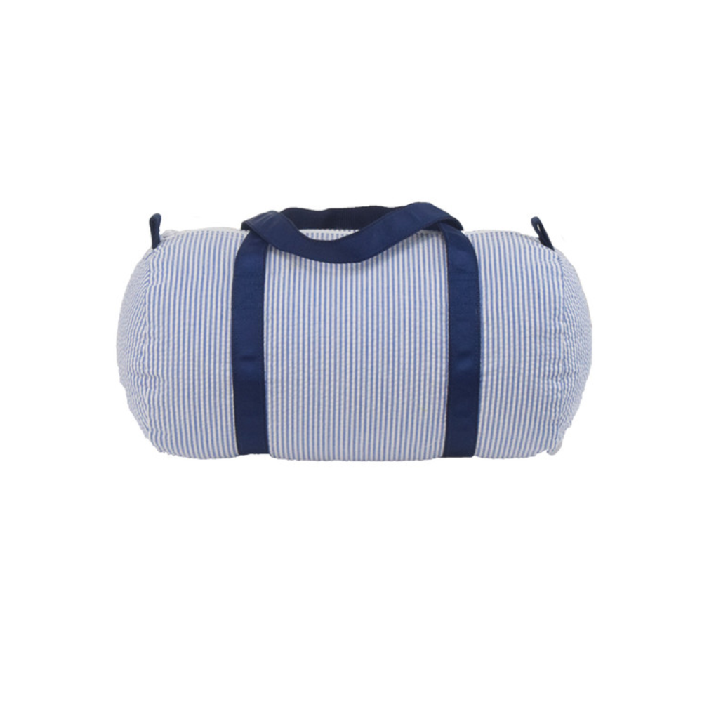 navy seersucker duffle