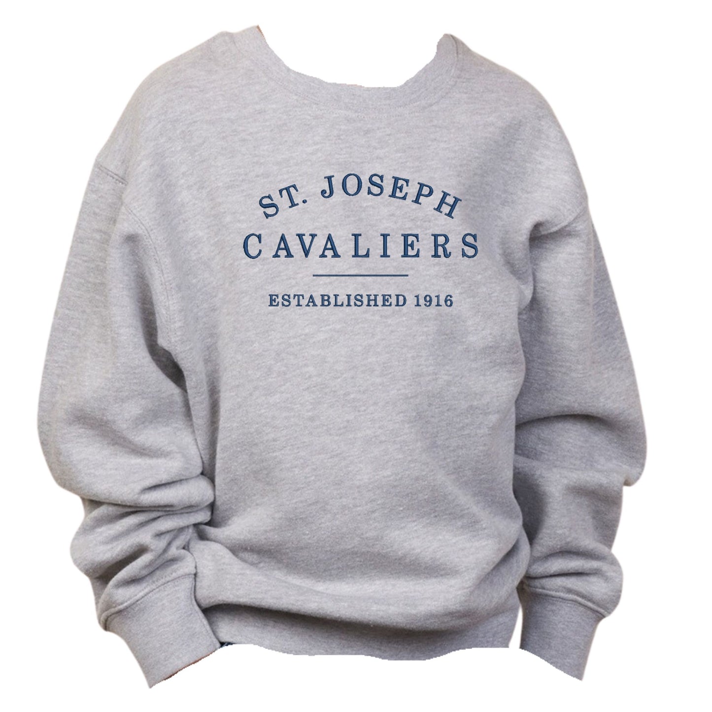 Youth St. Joseph Cavaliers Est. 1916 Embroidered Fleece Crew | SJSE SY