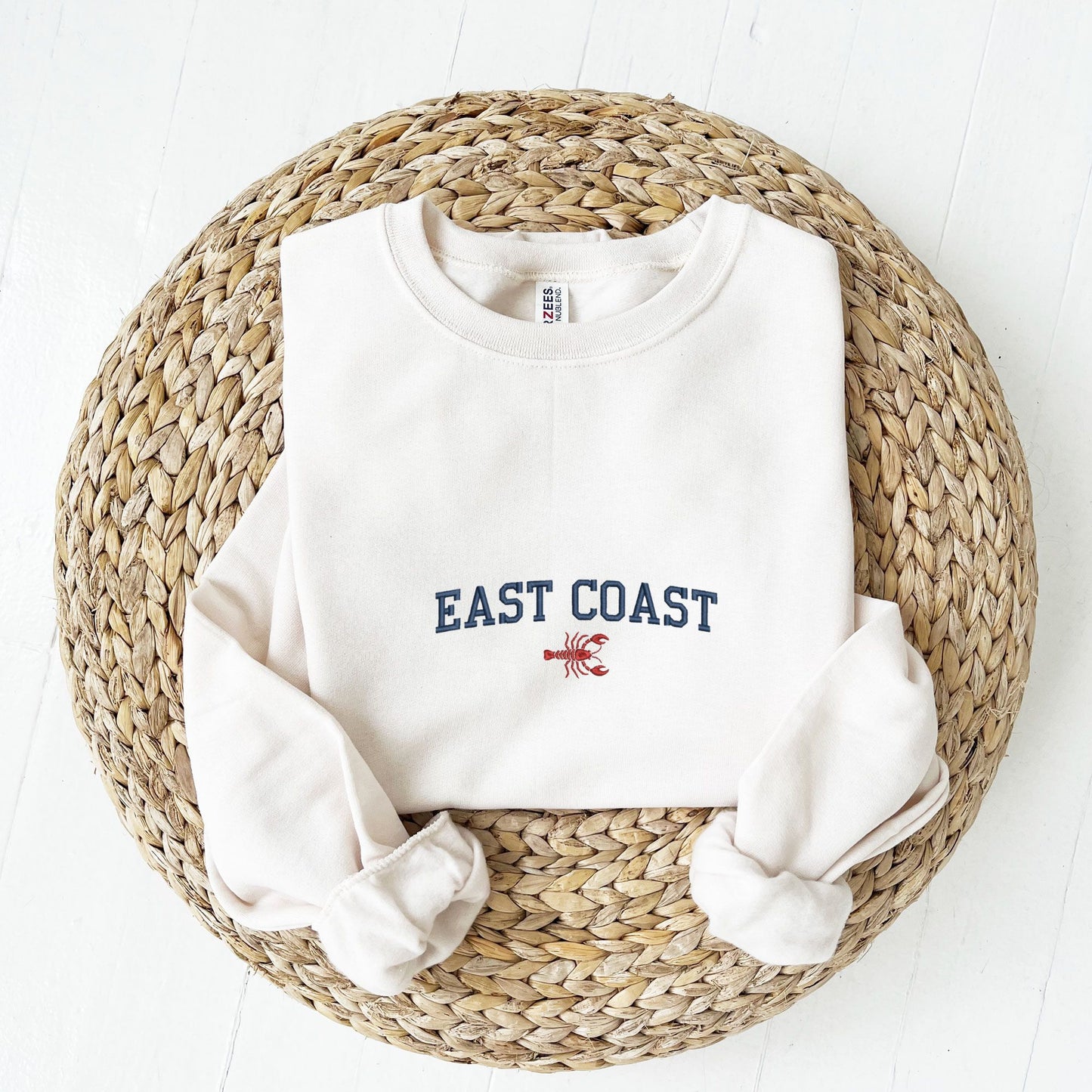 Embroidered East Coast Lobster Crewneck Sweatshirt