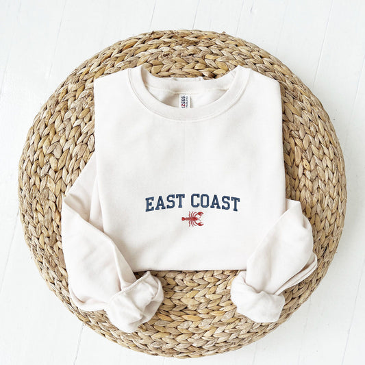 Embroidered East Coast Lobster Crewneck Sweatshirt