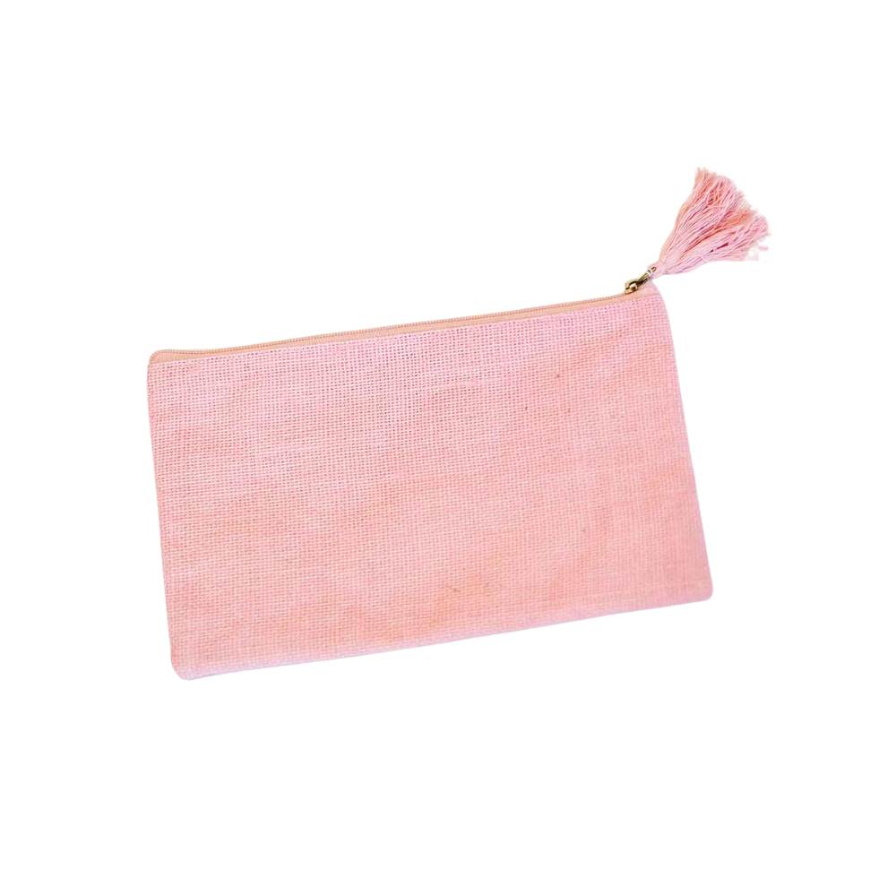 light pink jute pouch
