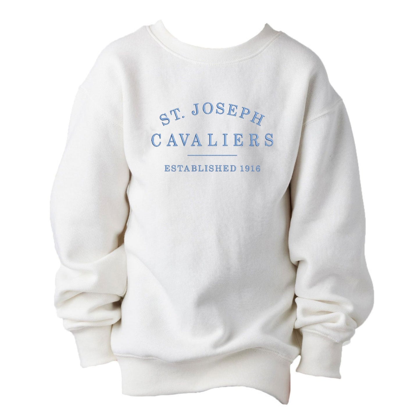 Youth St. Joseph Cavaliers Est. 1916 Embroidered Fleece Crew | SJSE SY