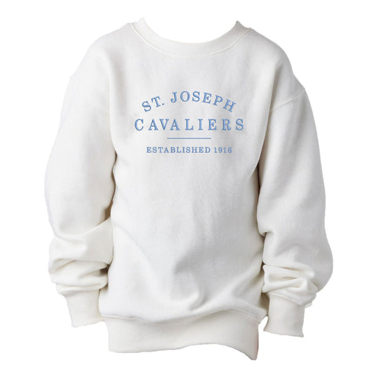 Youth St. Joseph Cavaliers Est. 1916 Embroidered Fleece Crew | SJSE SY