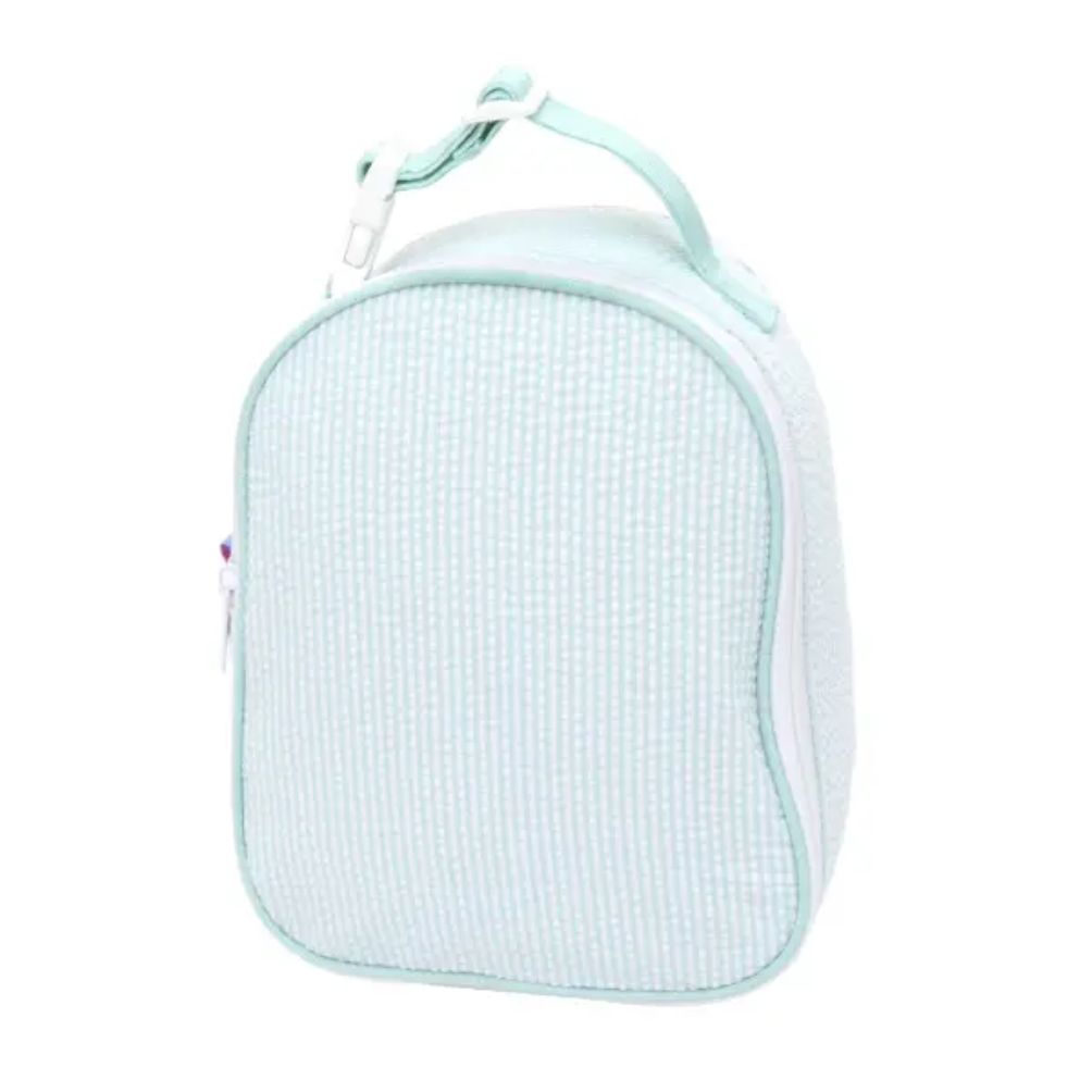 Embroidered Monogram Kids Seersucker Lunch Bag