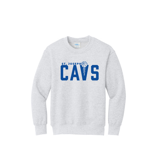 Adult and Youth St. Joseph Cavs Basketball Crewneck Sweatshirt | SJS DTF NB1