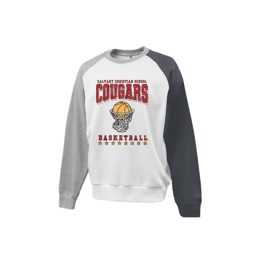 CCS Cougars Basketball Distressed Colorblock Crew | CCSDTG13