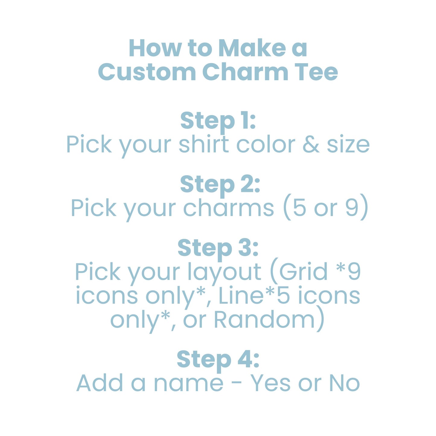 Instructions for making a custom charm tee