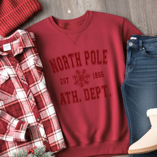 North Pole Athletic Department Garment-Dyed Crewneck Pullover