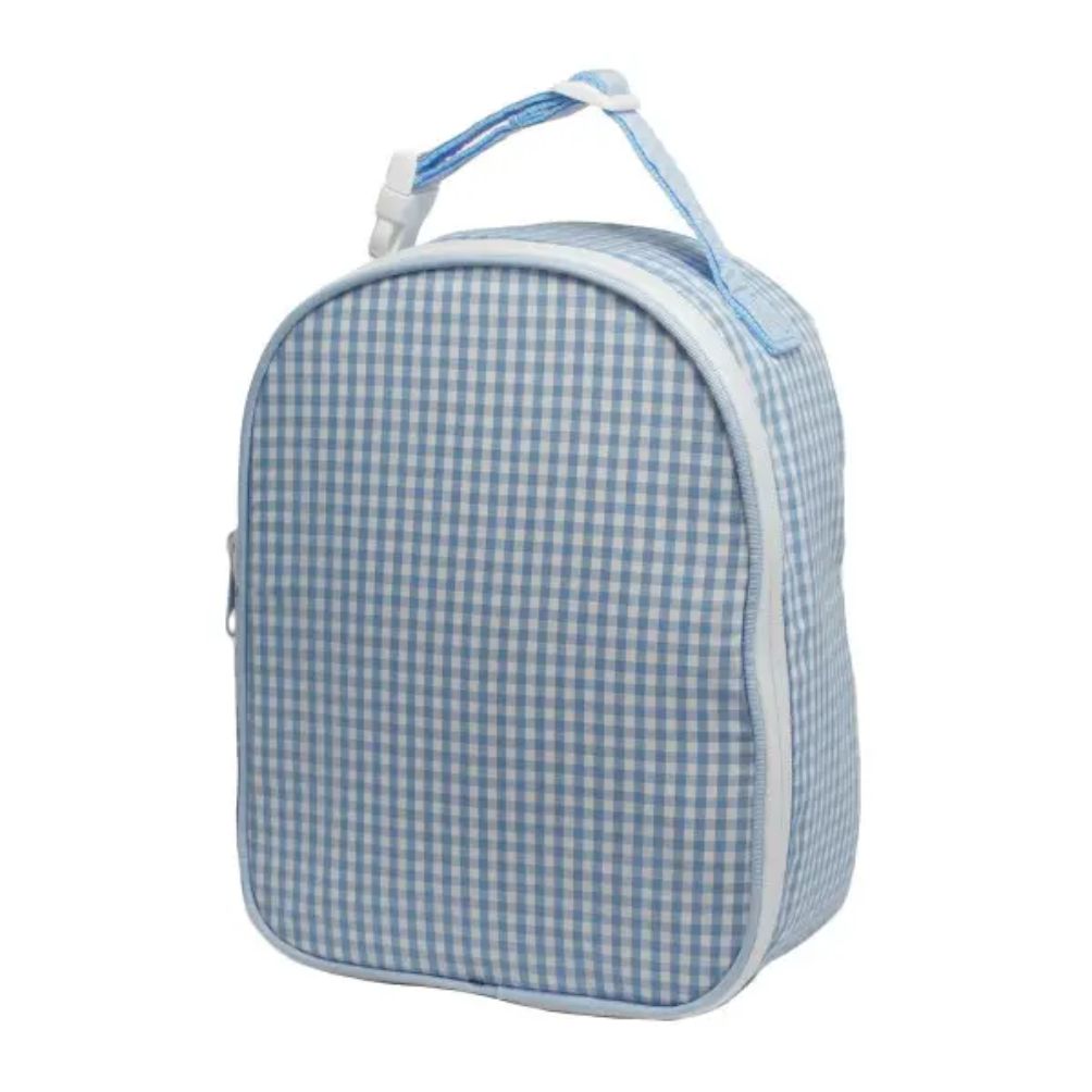Embroidered Monogram Kids Gingham Lunch Bag