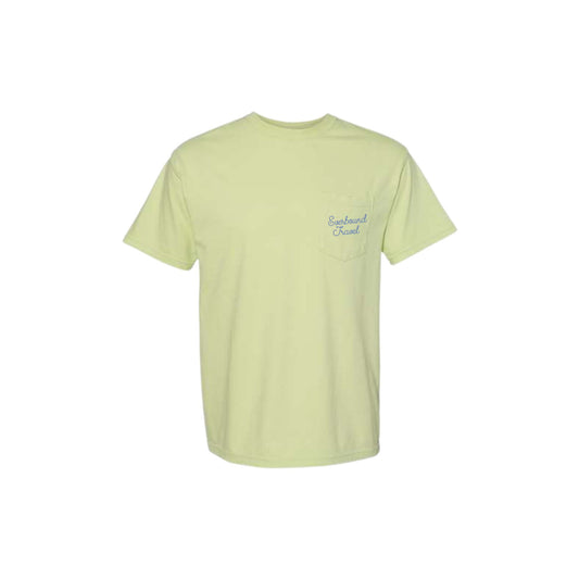 Light green t-shirt with a small logo on the chest against a white background