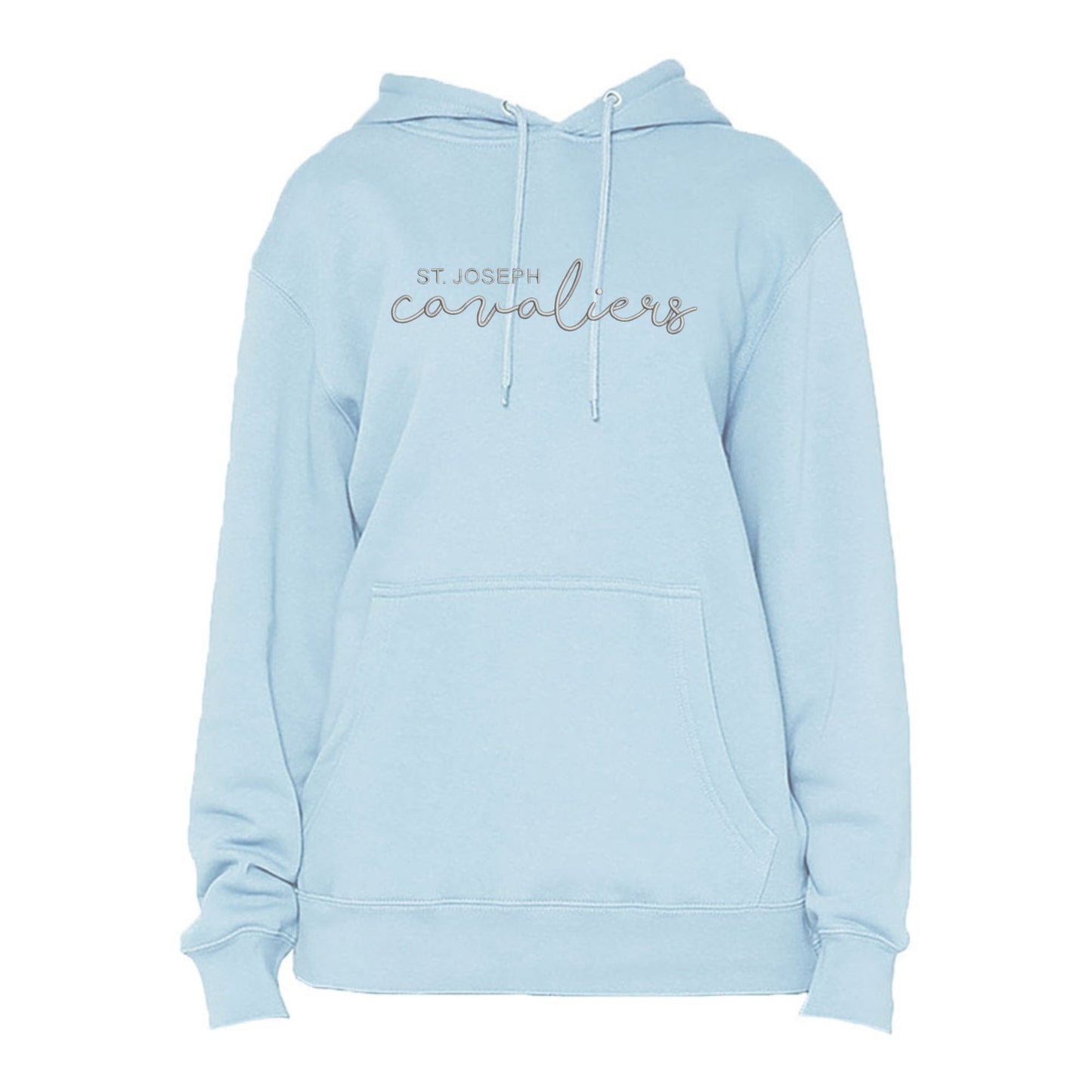 Adult St. Joseph Cavaliers Script Embroidered Hoodie Sweatshirt | SJSE6