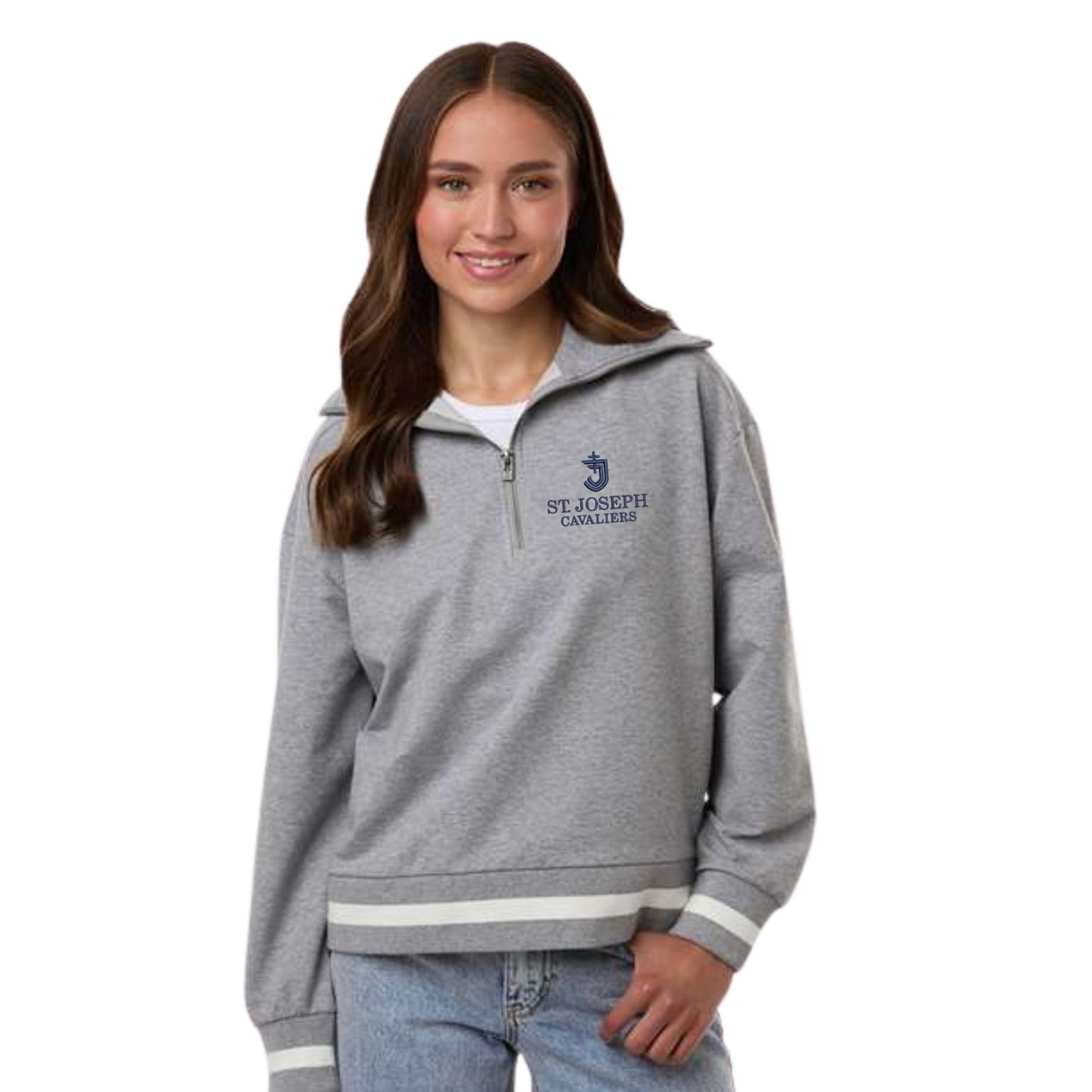 Embroidered Women's St. Joseph Cavaliers Prep Quarter Zip Pullover| SJS EC