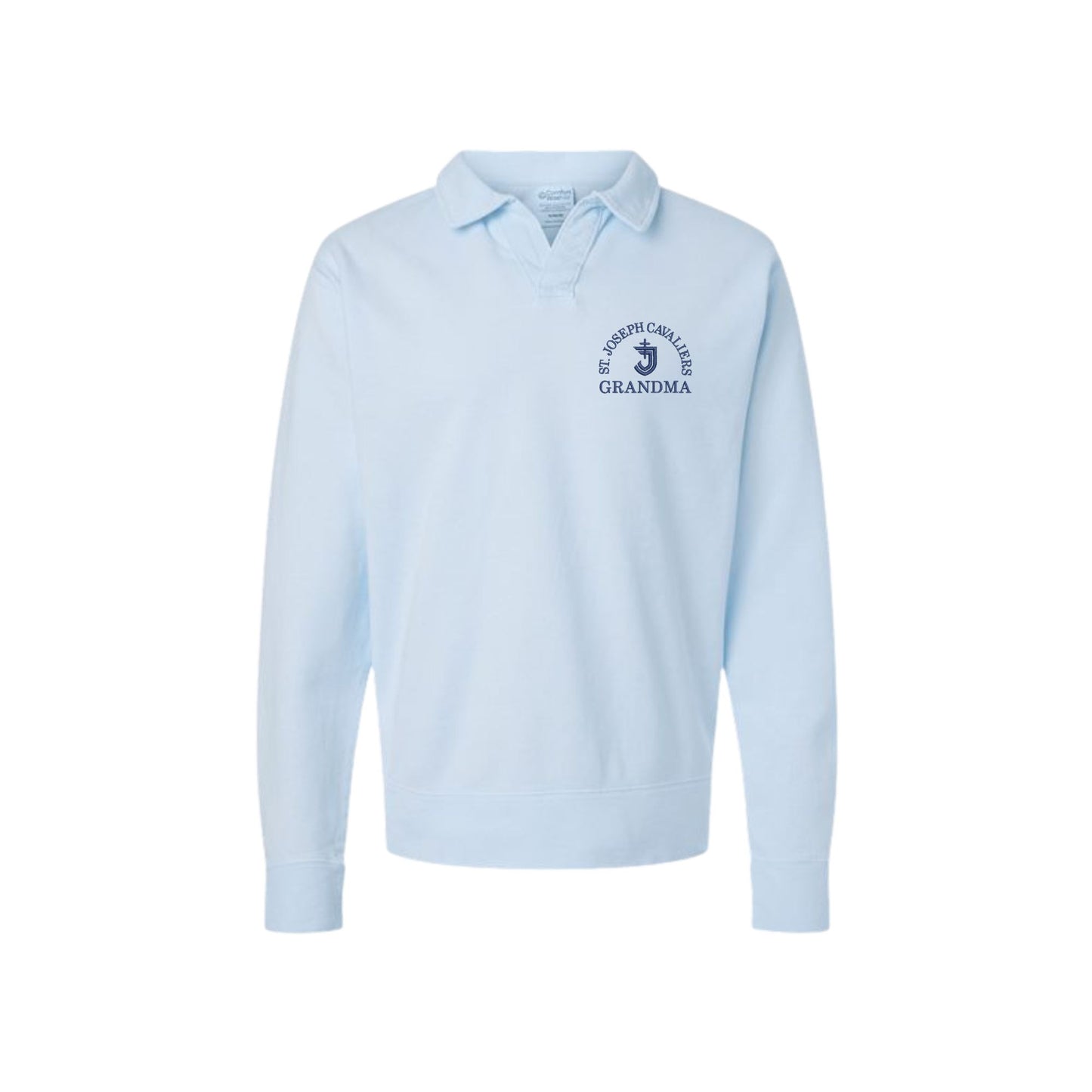 St. Joseph School Cavaliers Embroidered Mom/Grandma Boxy Polo Collar Sweatshirt | SJSED