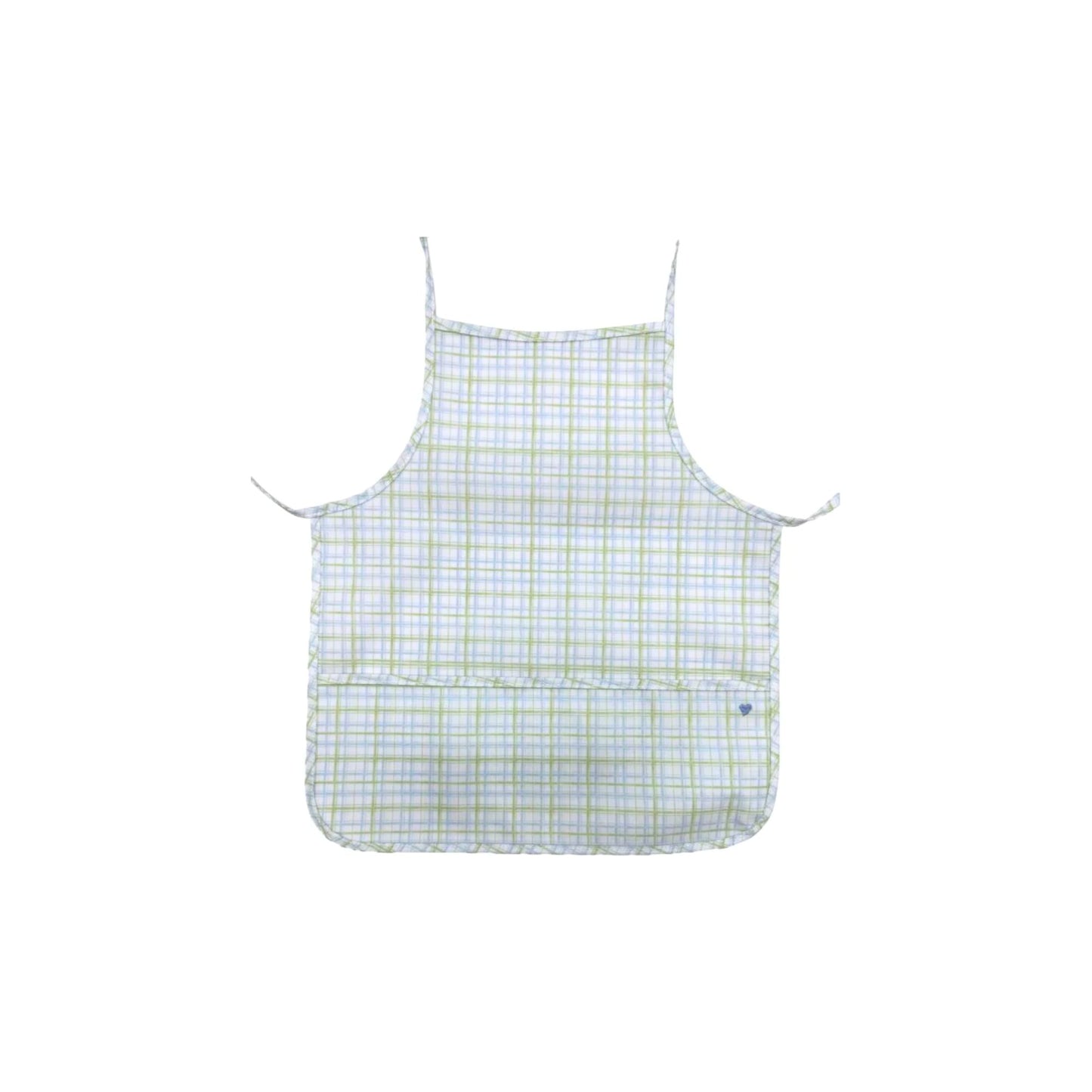 Classic green plaid kids apron