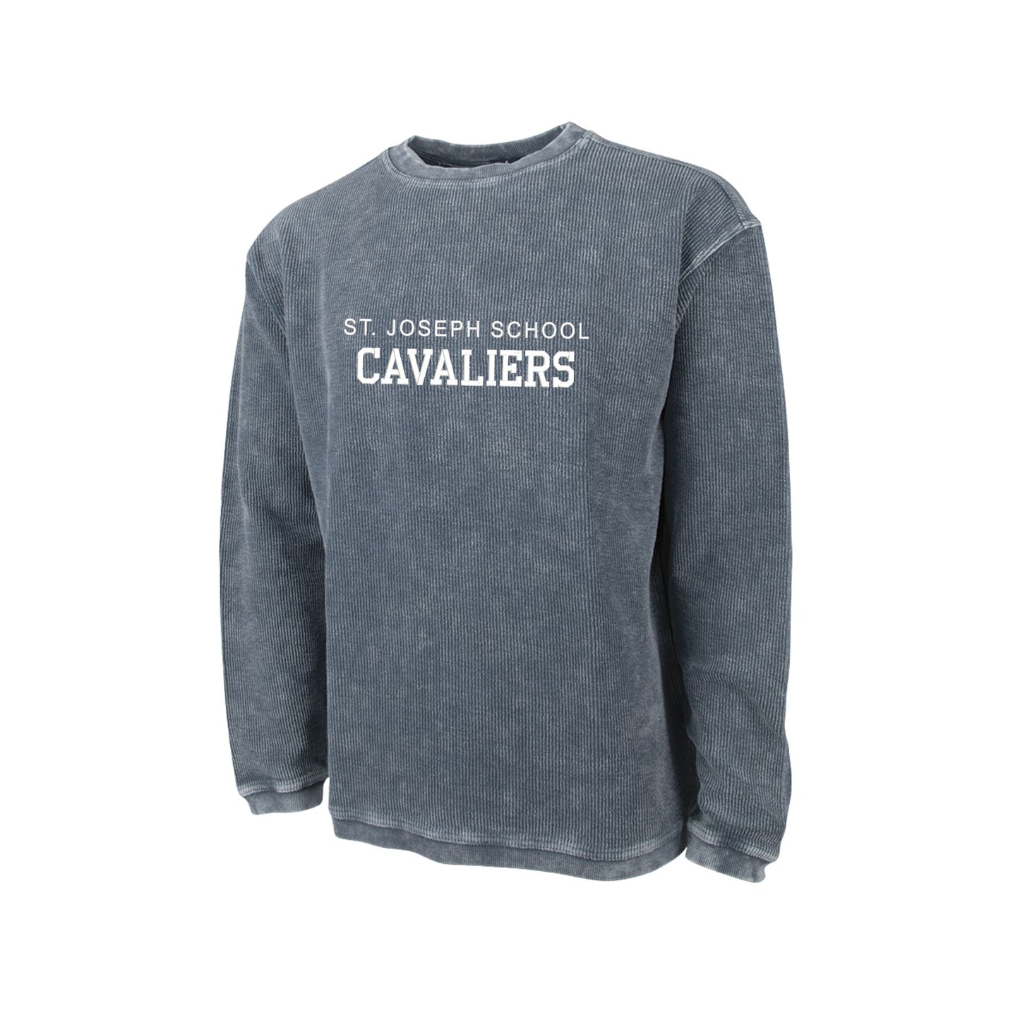 Embroidered Varsity St. Joseph Cavaliers Corded Adult Crewneck | SJS EJ