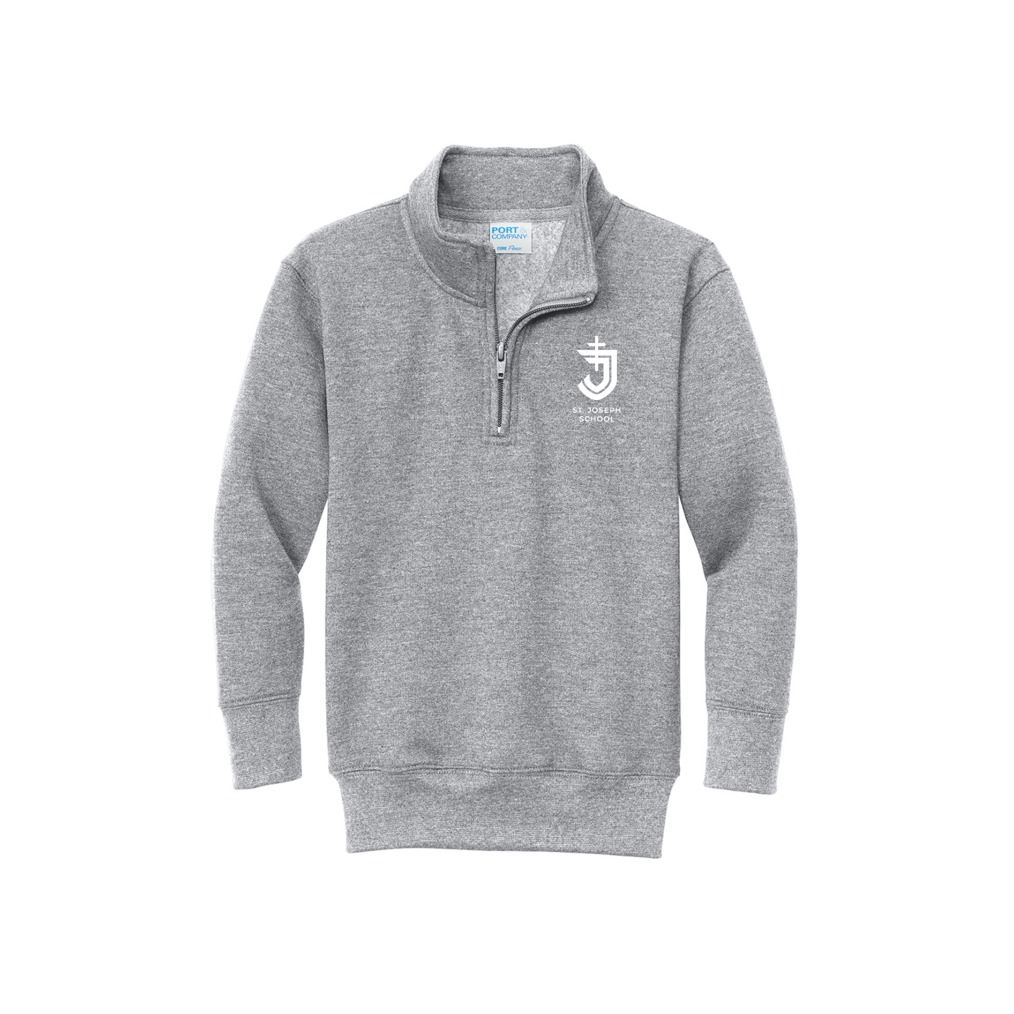 Youth St. Joseph School Logo Embroidered Fleece Quarter Zip  | SJSE00 | SJS UNIFORM APPROVED