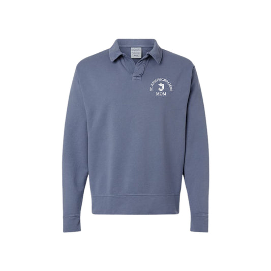 St. Joseph School Cavaliers Embroidered Mom/Grandma Boxy Polo Collar Sweatshirt | SJSED