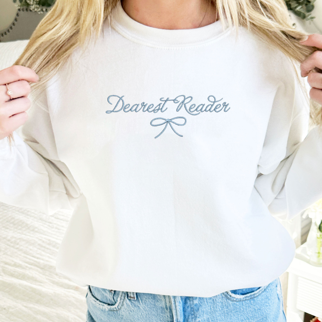 Dearest Reader Embroidered Gemma Crewneck Sweatshirt