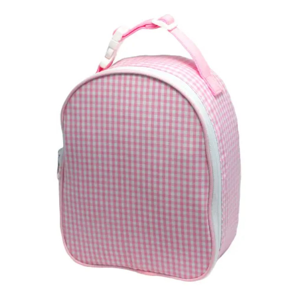 Embroidered Monogram Kids Gingham Lunch Bag
