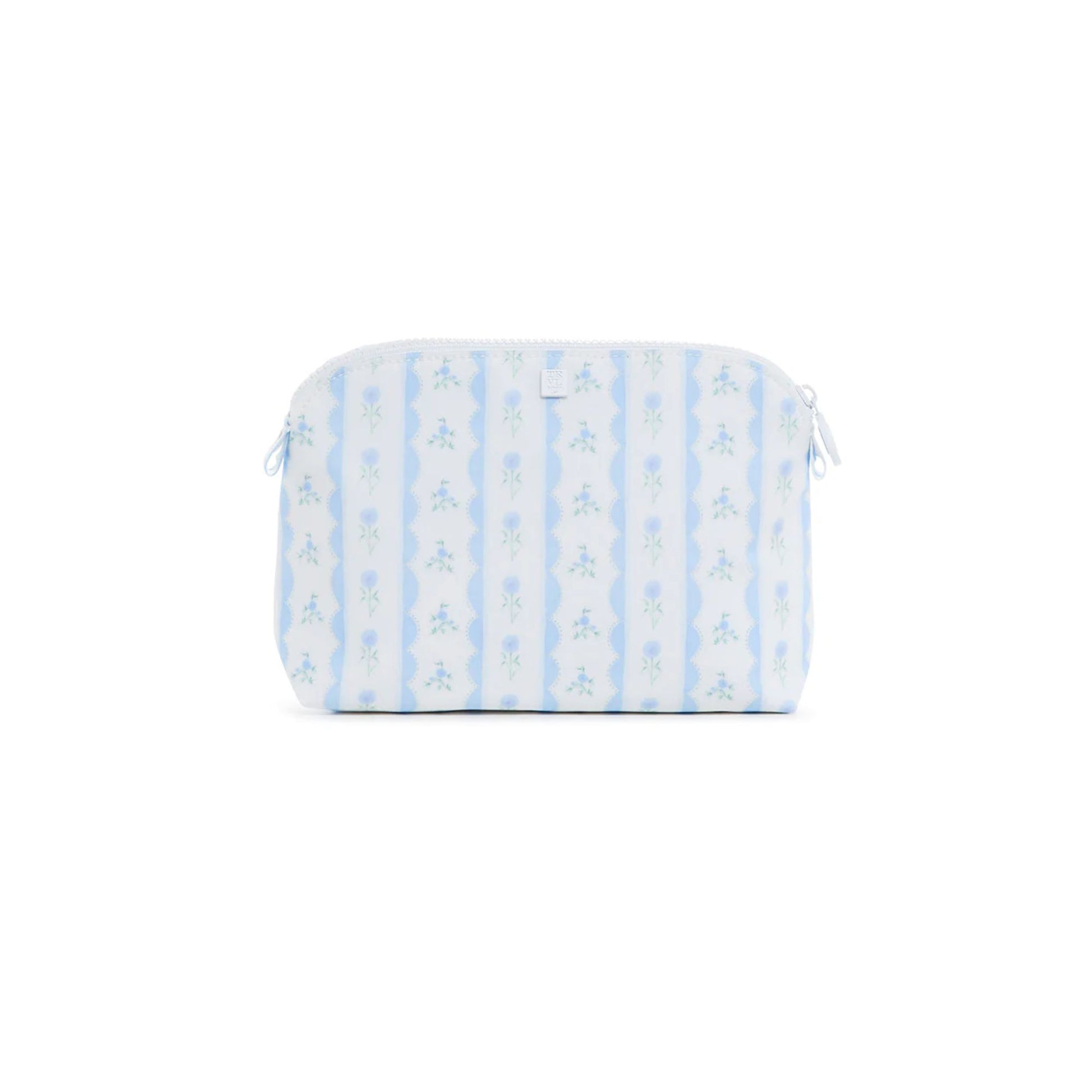 ribbon floral blue goodie cosmetic pouch