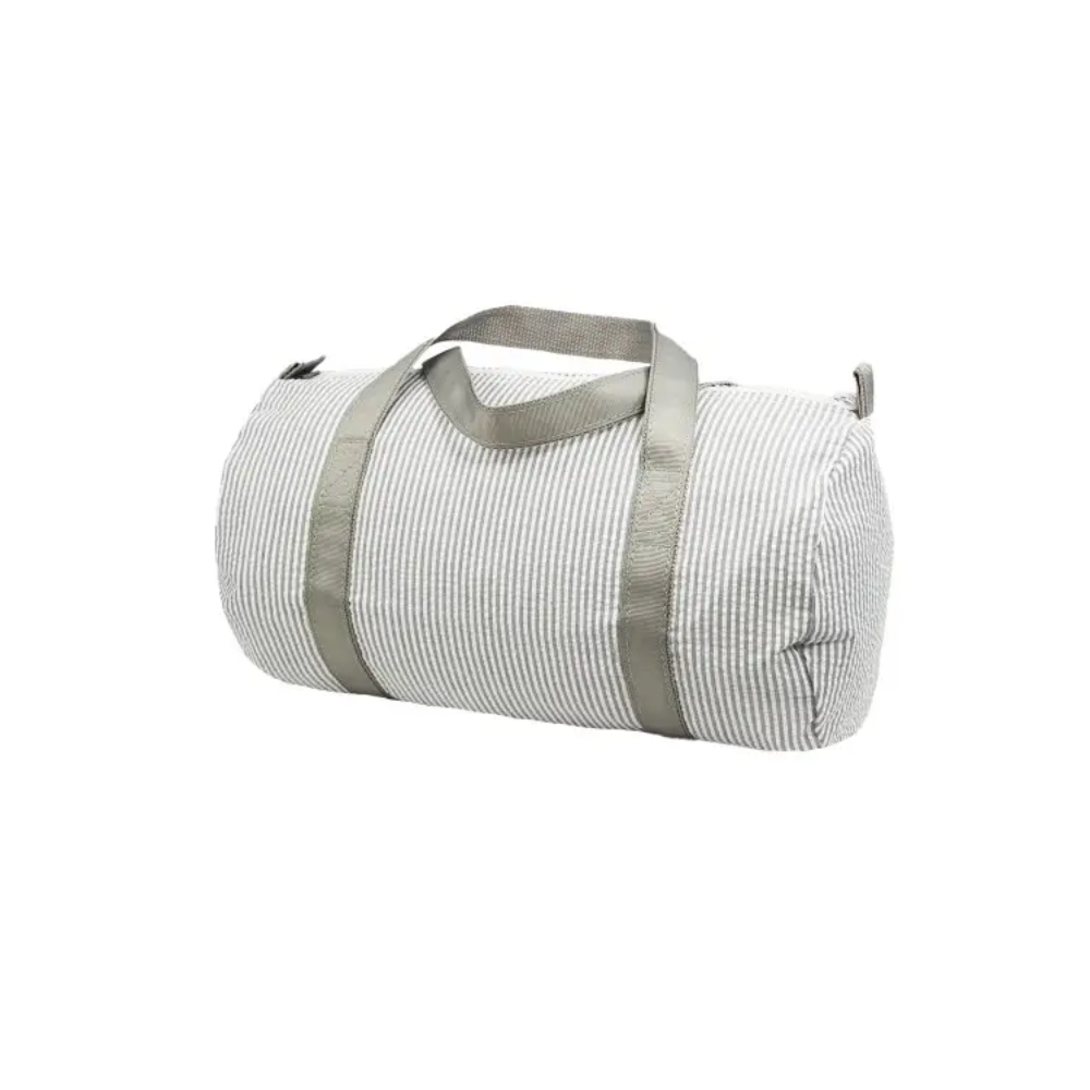 grey seersucker duffle
