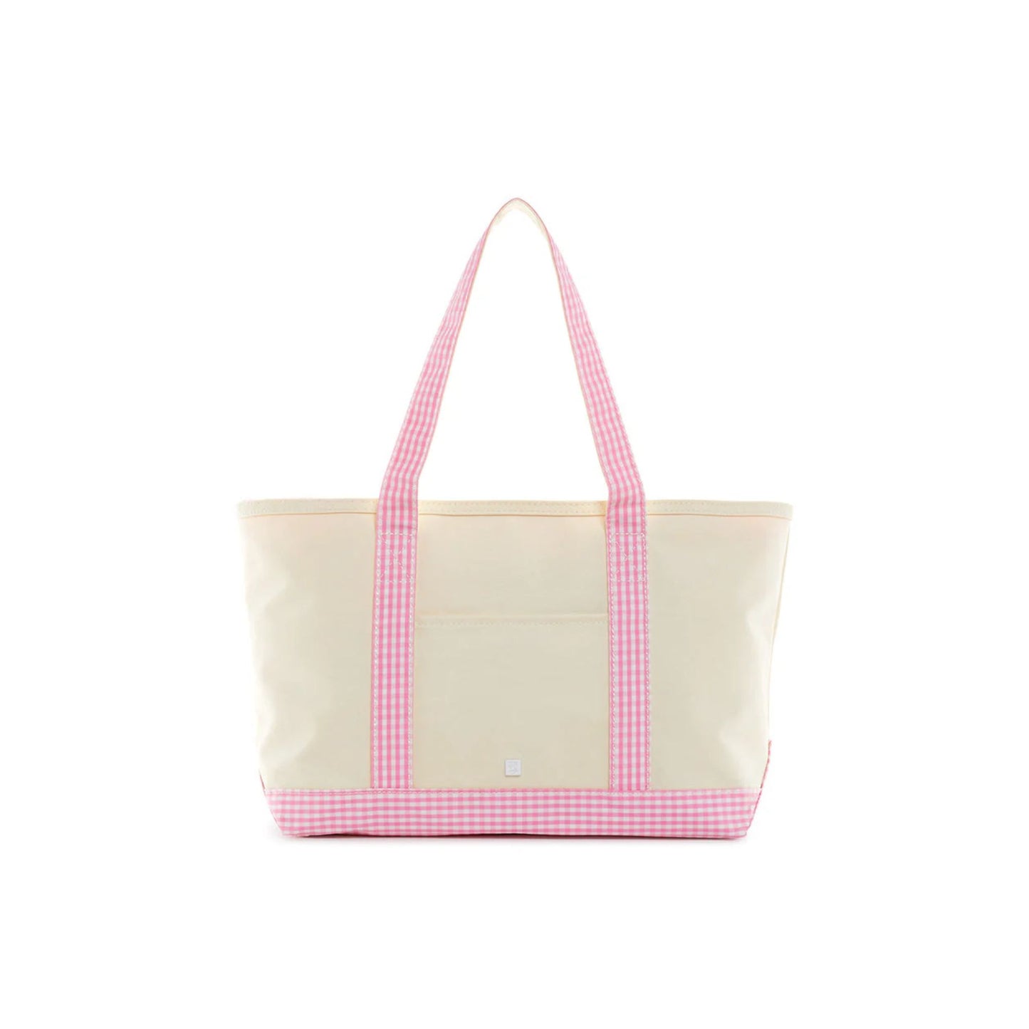 gingham pink coated canvas medium tote