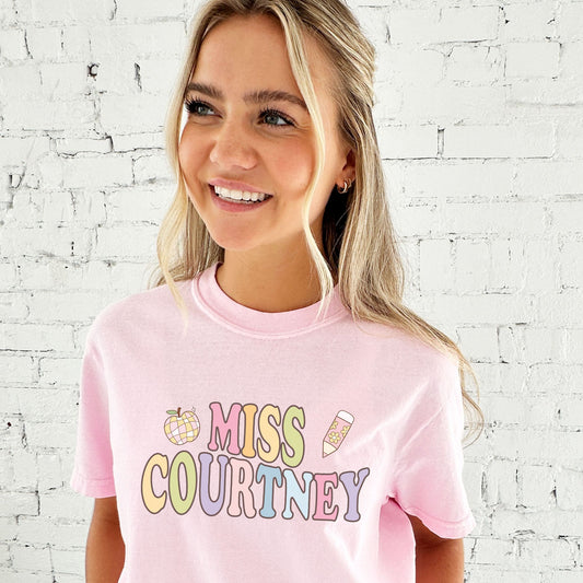 Personalized Teacher Name Comfort Colors T-Shirt