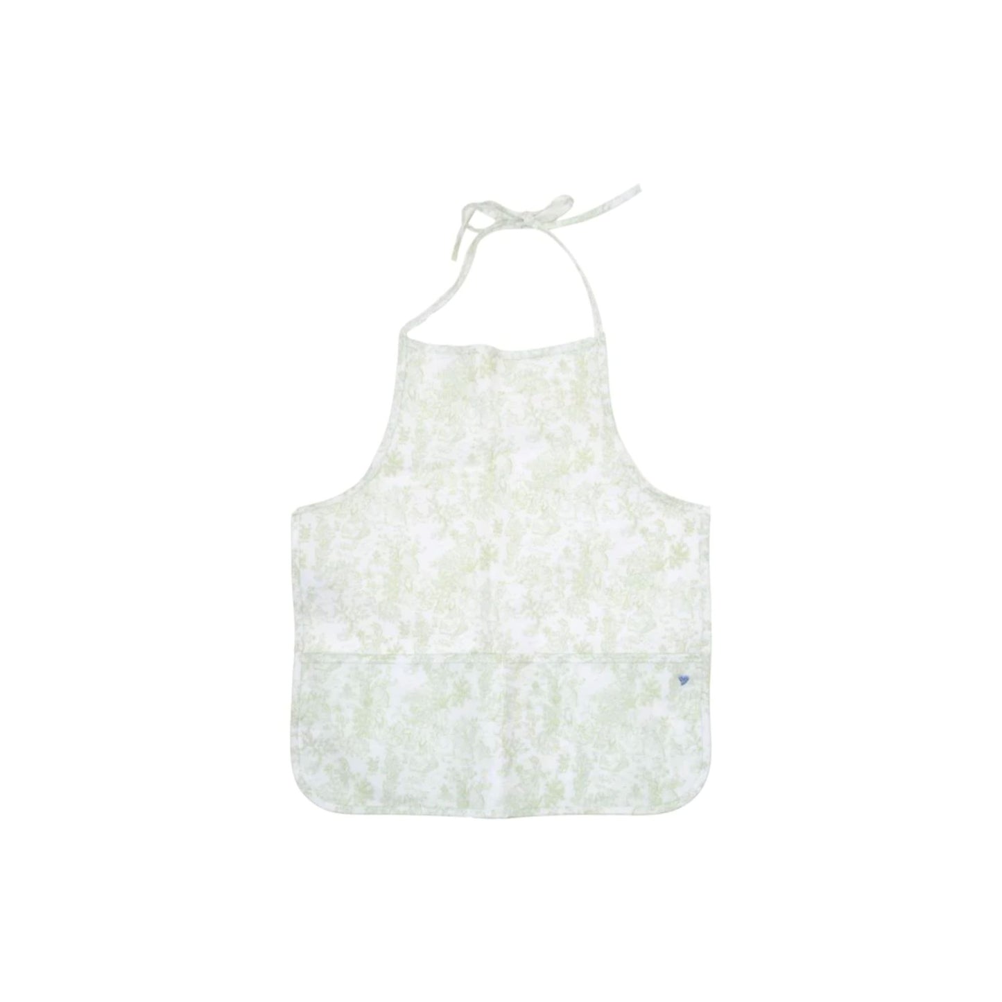 Bunny toile green kids apron