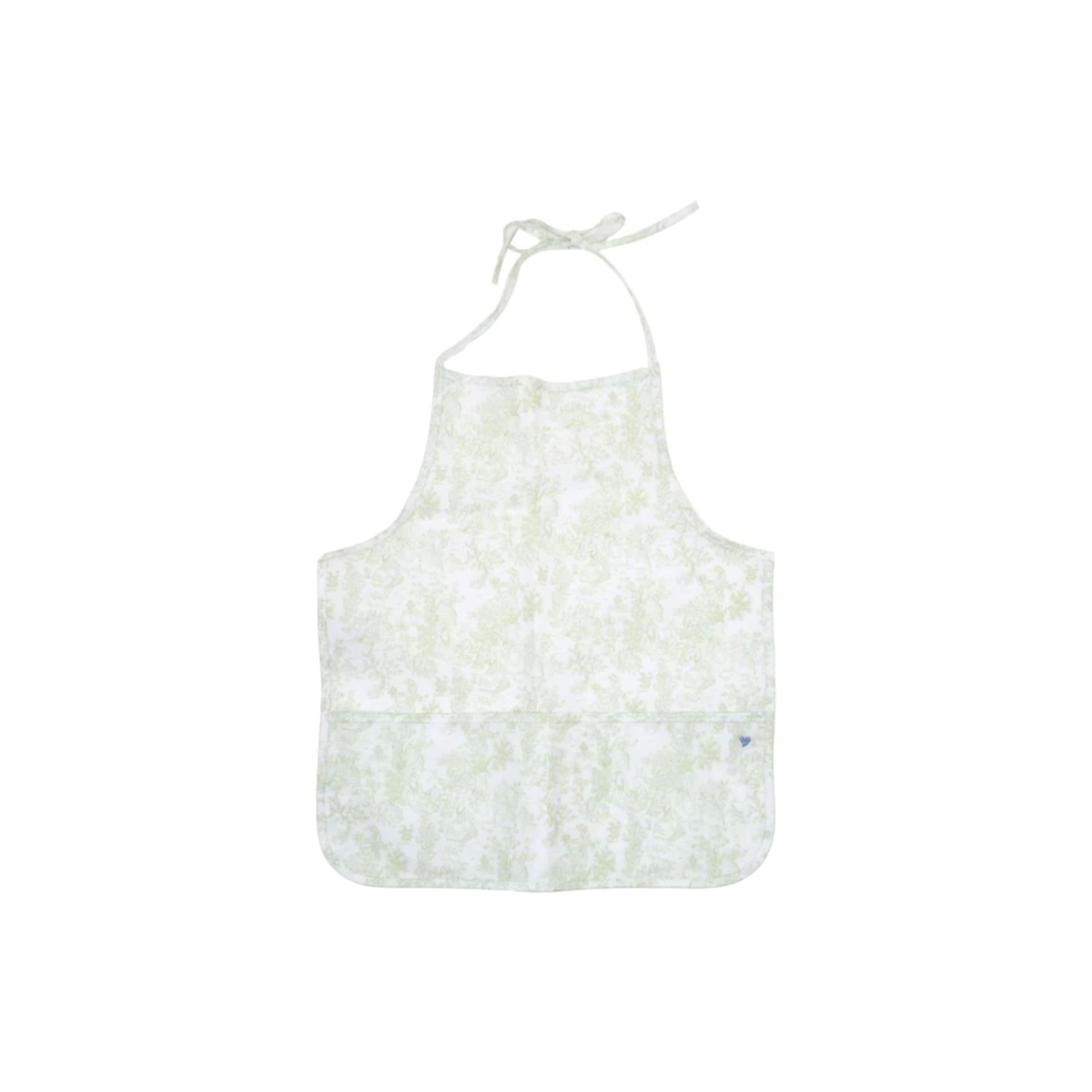 Bunny toile green kids apron
