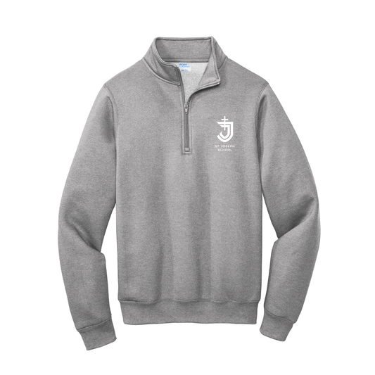 Adult St. Joseph School Cavaliers Logo Embroidered Quarter Zip Sweatshirt | SJSE00 | SJS UNIFORM APPROVED