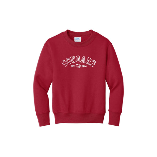 Embroidered Varsity Cougars Crewneck Sweatshirt | CCSED28