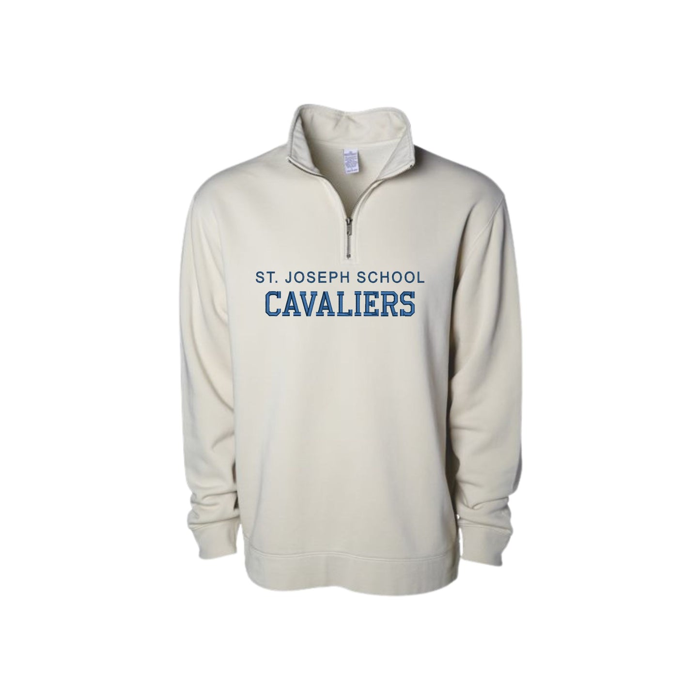 Embroidered Varsity St. Joseph Cavaliers Pigment-Dyed Quarter-Zip Pullover | SJS EJ