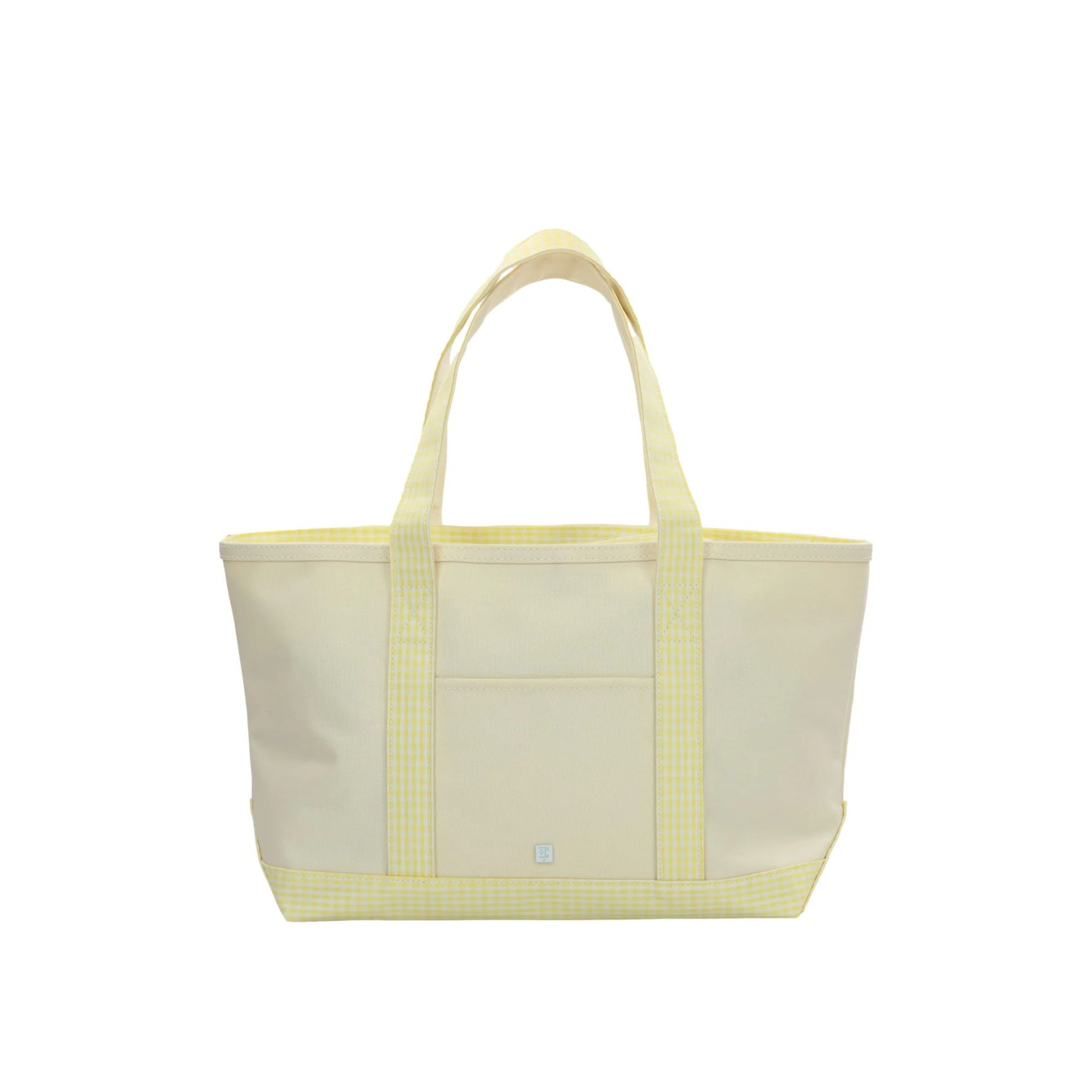 gingham buttercup coated canvas medium tote