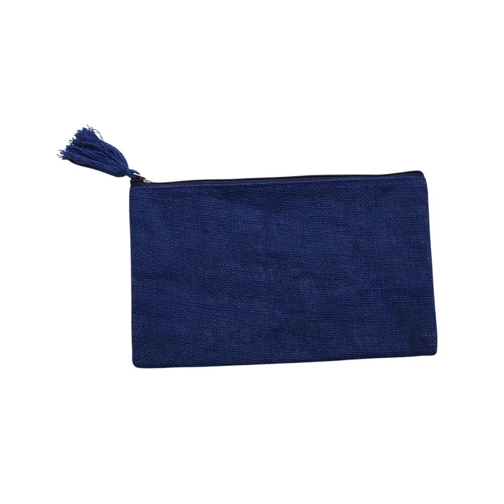navy jute pouch