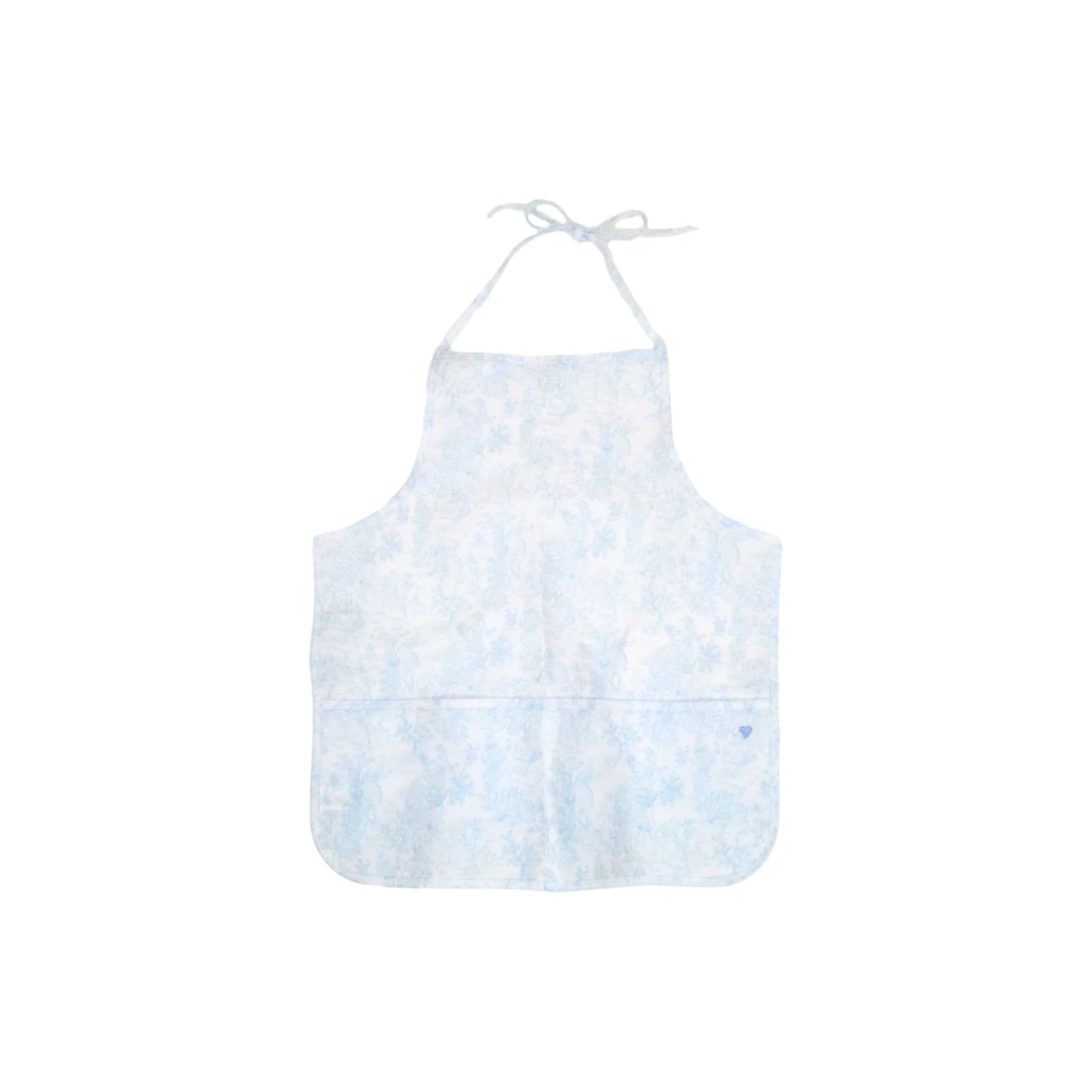 Bunny toile blue kids apron