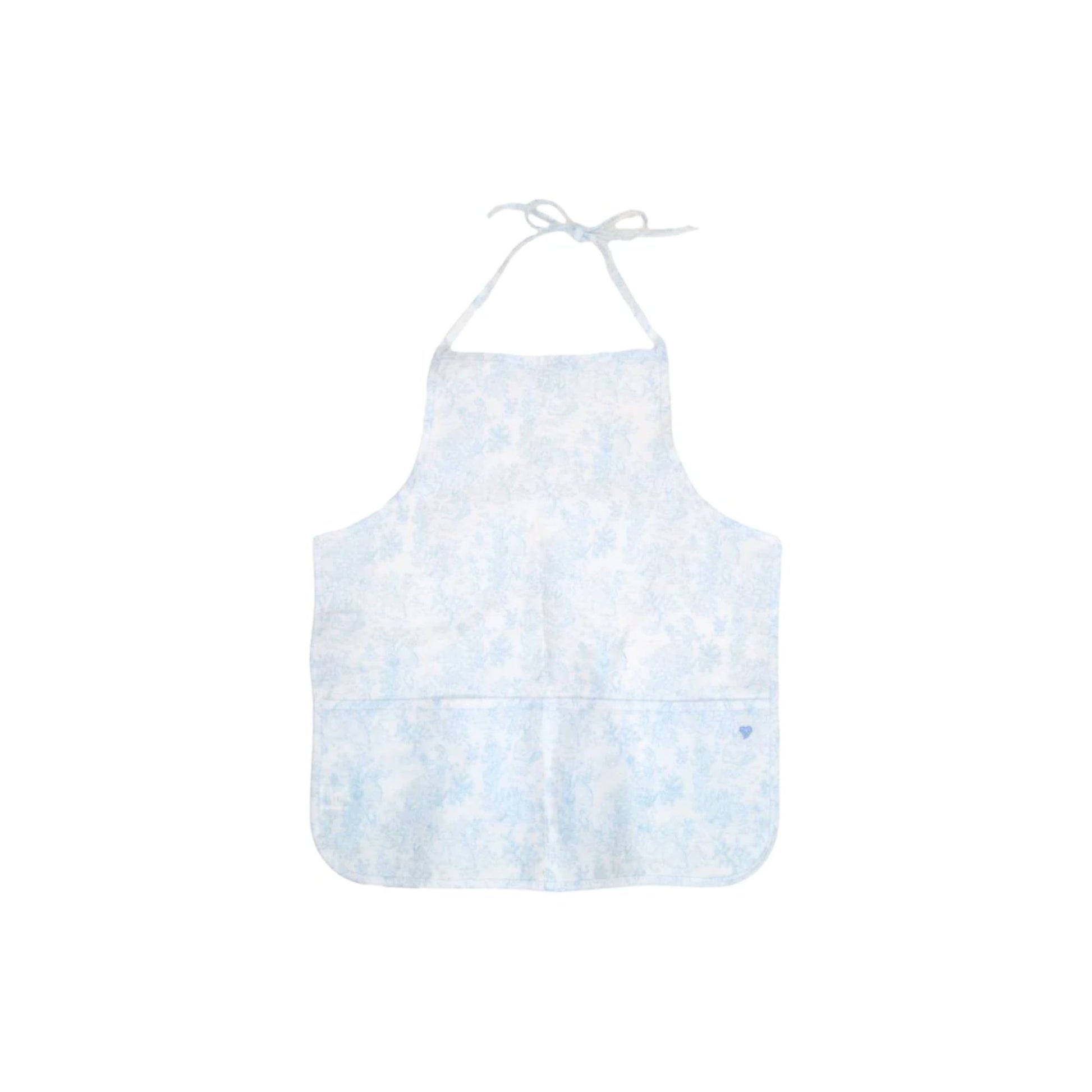 Bunny toile blue kids apron