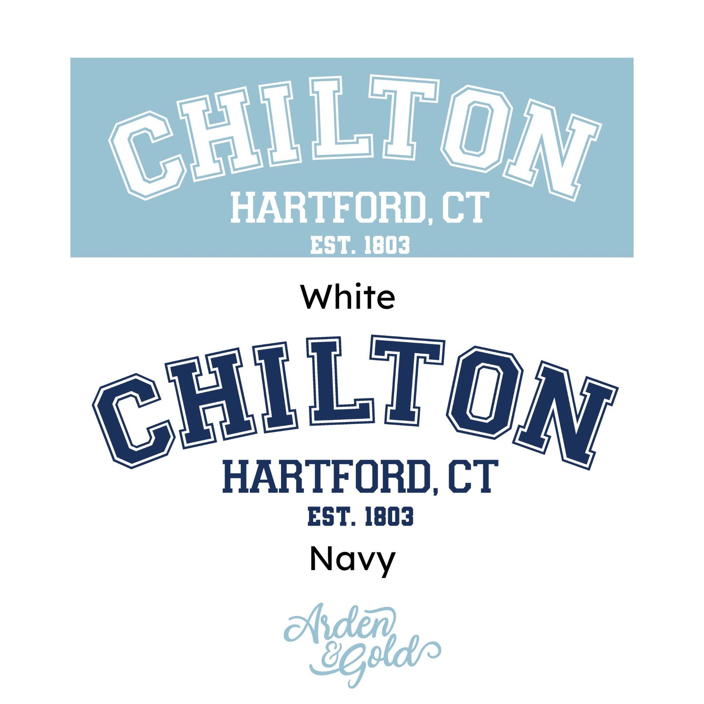 chilton hartford, ct white print and navy print