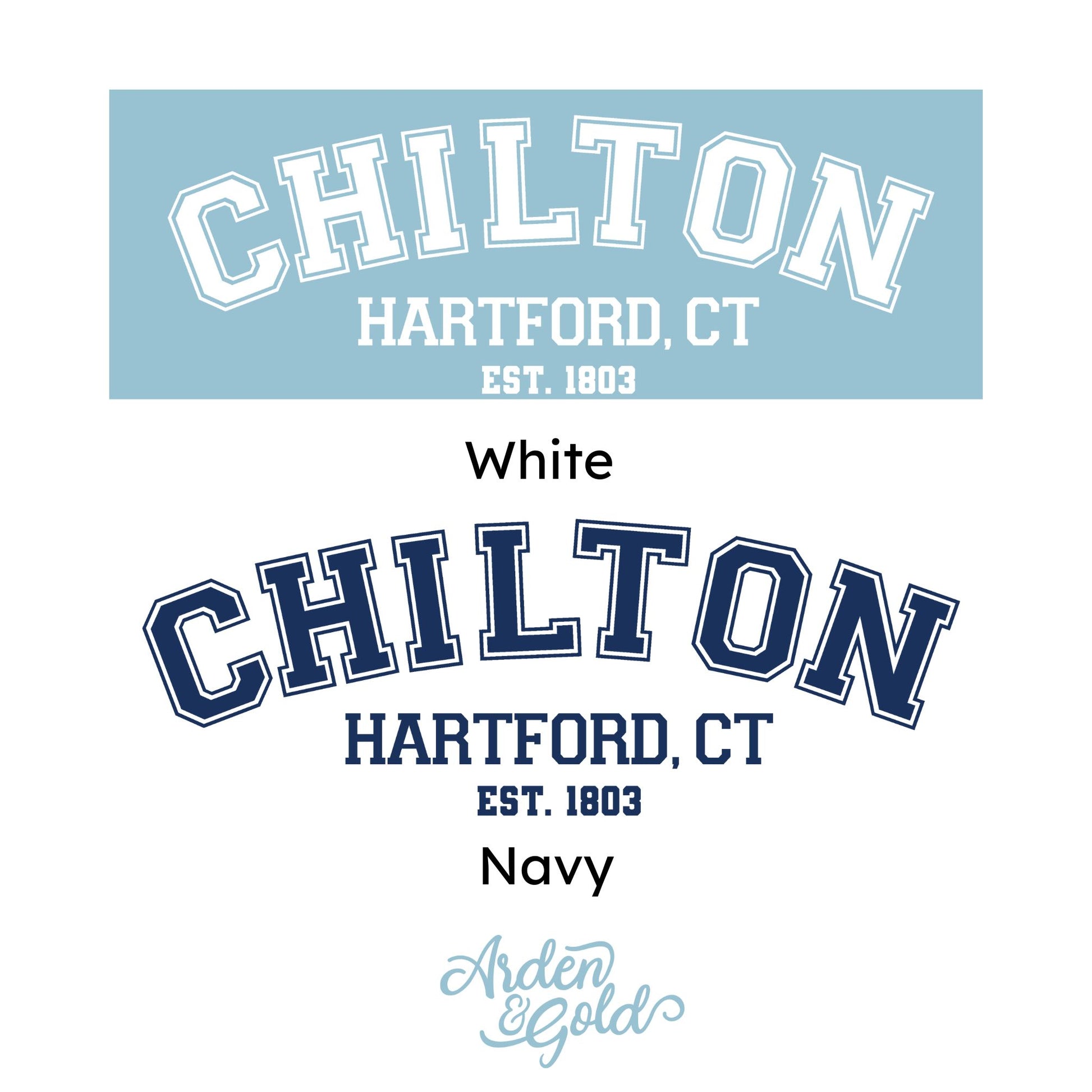 chilton hartford, ct white print and navy print