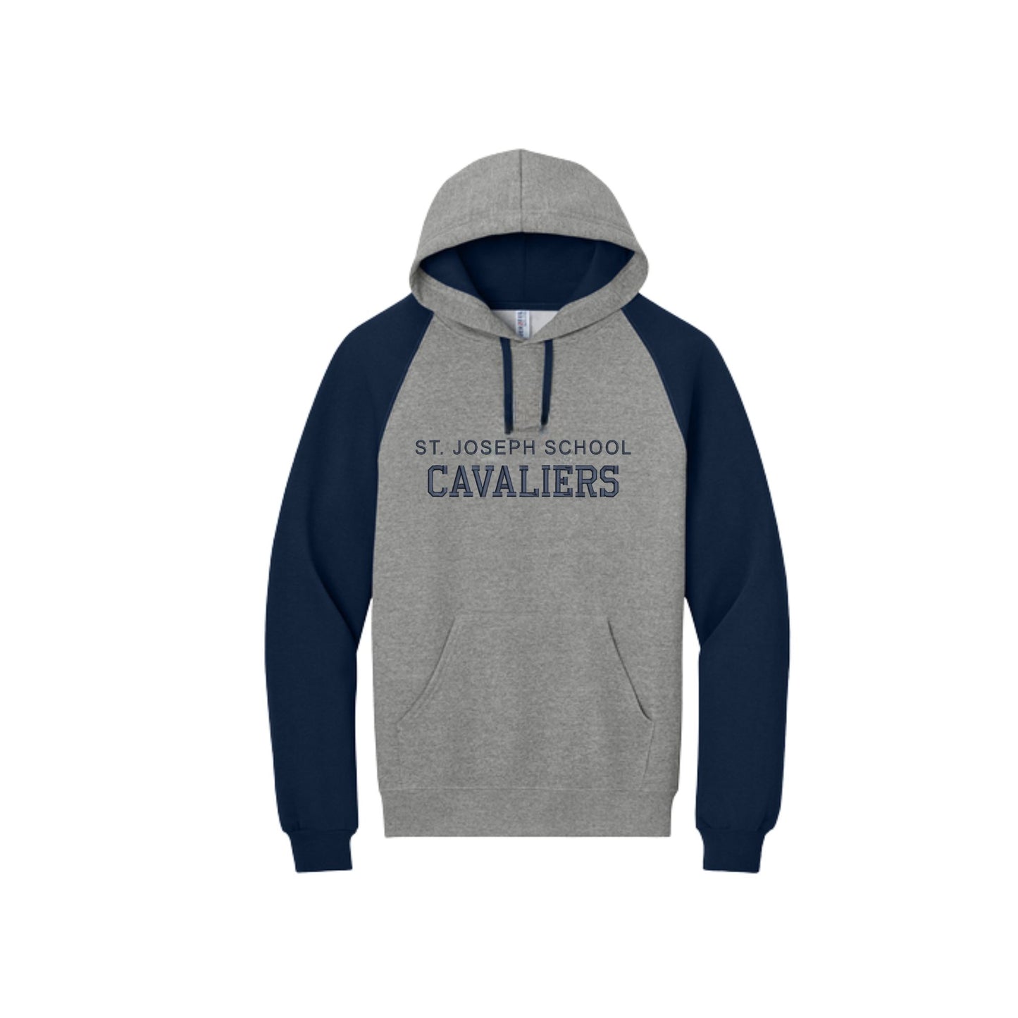 Embroidered Varsity St. Joseph Cavaliers Colorblock Raglan Hoodie Sweatshirt | SJS EJ