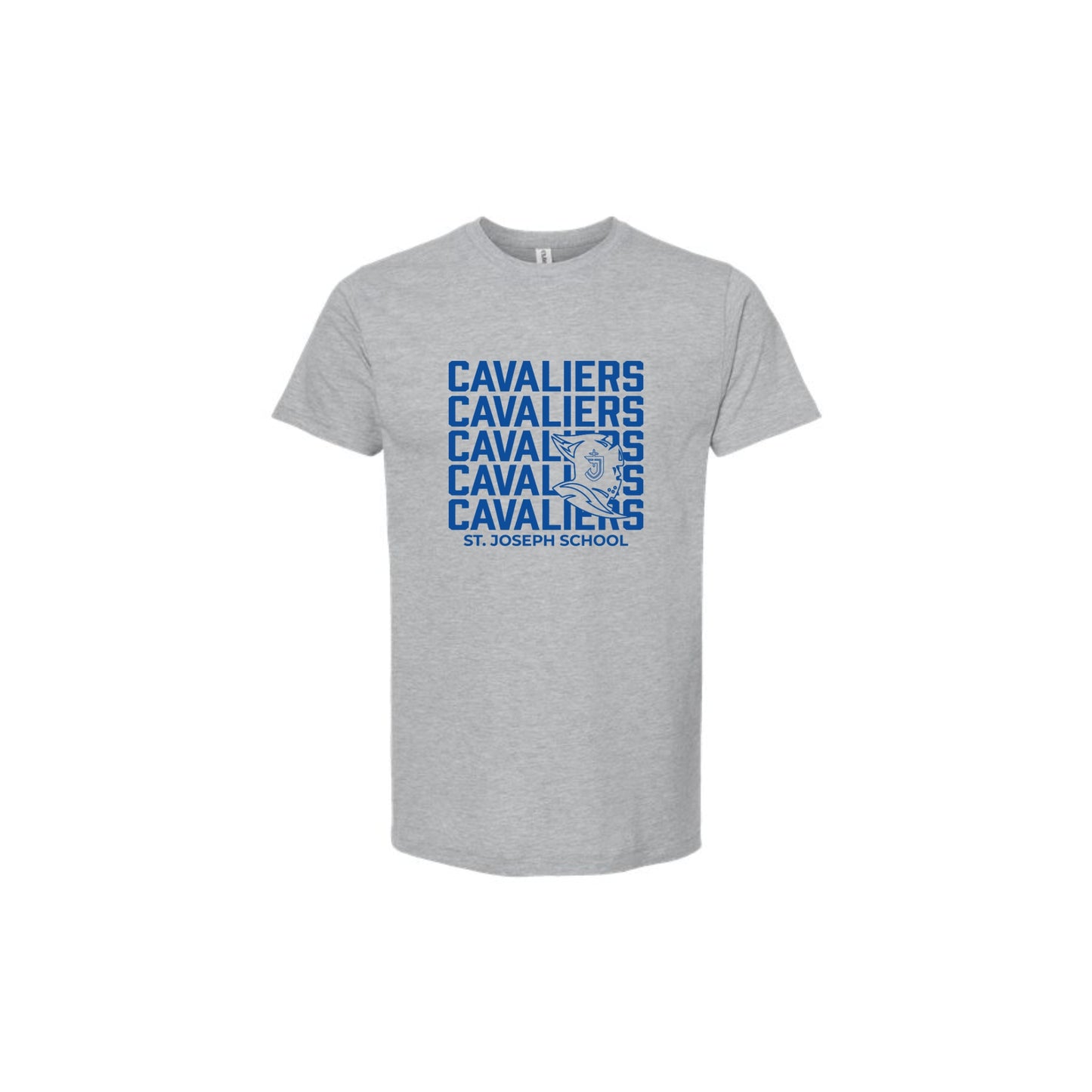 Gray t-shirt with 'Cavaliers' text and logo on a white background