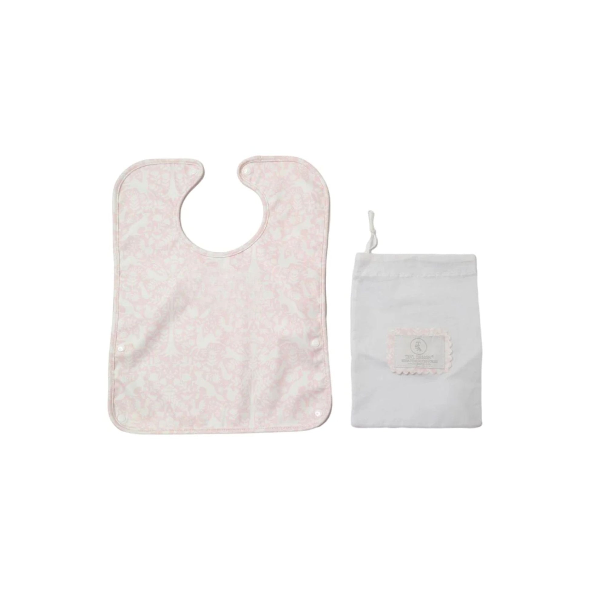 woodland pink baby bib