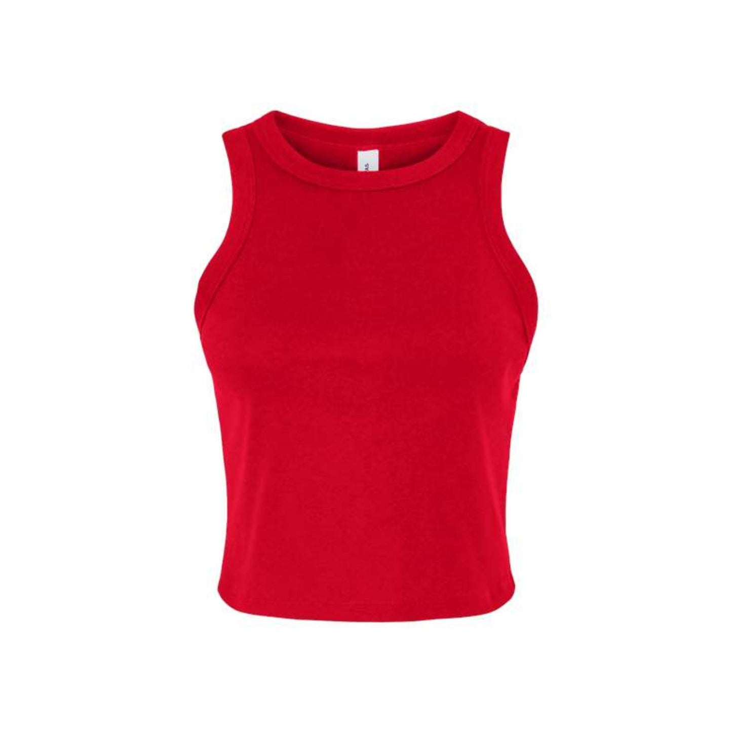 red cropped micro rib tank top