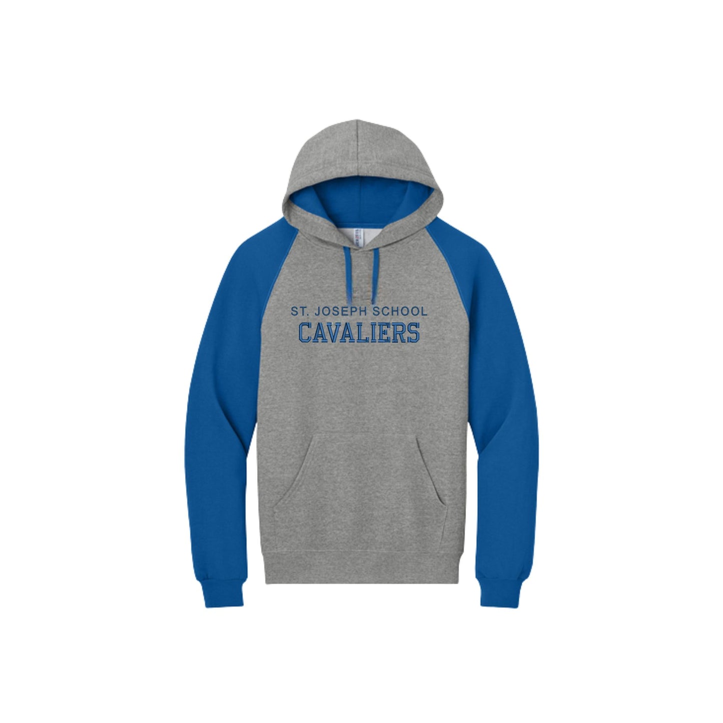 Embroidered Varsity St. Joseph Cavaliers Colorblock Raglan Hoodie Sweatshirt | SJS EJ
