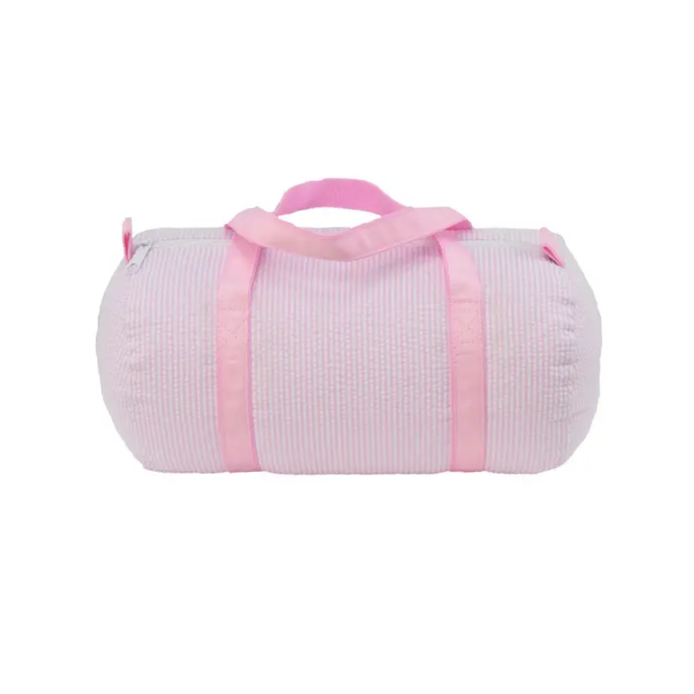 pink seersucker duffle